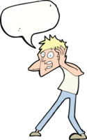 cartoon man panicking with speech bubble png