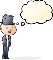 cartoon funny hobo man with thought bubble png