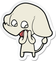 sticker of a cute cartoon elephant png