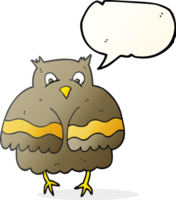 hand drawn speech bubble cartoon owl png