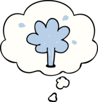 cartoon squirting water with thought bubble png