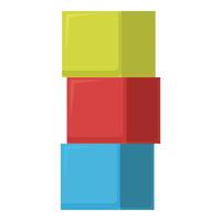 Cubes tower icon cartoon vector. Education playing vector