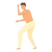 Happy move capoeira icon cartoon vector. Exercise person vector