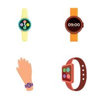 Smartwatch icons set cartoon vector. Smart watch with digital display vector