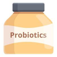 Probiotics jar icon cartoon vector. Dietary supplements vector