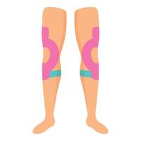 Knees kinesio tape icon cartoon vector. Medicine body vector