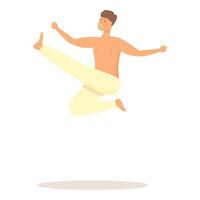 Hard capoeira jump icon cartoon vector. Beauty training vector