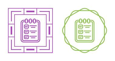 memorándum almohadilla con Lista de Verificación vector icono