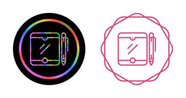 Tablet with pen Vector Icon