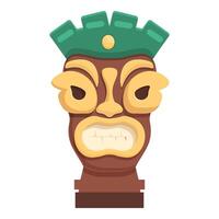 Design face totem icon cartoon vector. Statue ancient vector