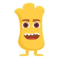 Funny yellow monster icon cartoon vector. Happy character vector