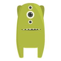 verde monstruo icono dibujos animados vector. cara boca duende vector