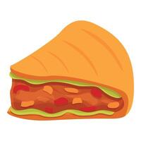 Quesadilla salad leaves icon cartoon vector. Meet food vector