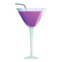 Violet party cocktail icon cartoon vector. Alcoholic drink vector
