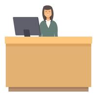 Adult receptionist icon cartoon vector. Work business vector