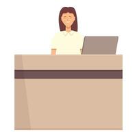 Registration desk icon cartoon vector. Customer visitor vector