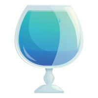 Blue ice cocktail icon cartoon vector. Vodka party vector