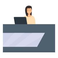 Staff desk support icon cartoon vector. Happy customer vector