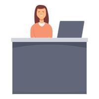 Internet female work icon cartoon vector. Registration staff vector