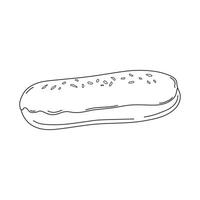 Hand drawn eclair icon Cartoon Vector illustration Isolated on White Background