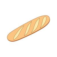 baguette icon Cartoon Vector illustration Isolated on White Background