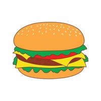 hamburguesa icono dibujos animados vector ilustración aislado en blanco antecedentes