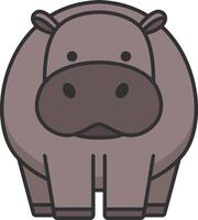 Hippopotamus icon. Cartoon illustration of hippopotamus vector icon for web design