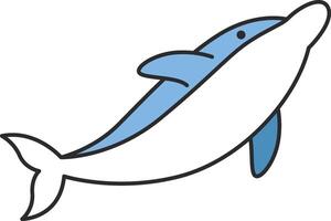Dolphin flat icon. Isolated on white background. Vector illustration.