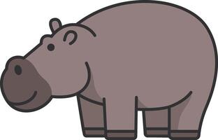 Hippopotamus icon on the white background. Vector illustration.