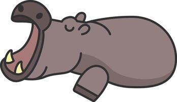 Hippopotamus. Vector illustration of a funny hippo.