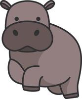 Hippo icon. Cartoon illustration of hippo vector icon for web design