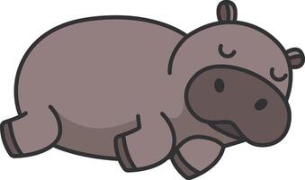 Hippopotamus. Cute cartoon animal. Vector illustration.