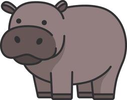 Hippopotamus flat icon on white background. Vector illustration.