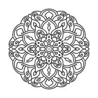 Mandala design for adult coloring page Vector mandala outline design