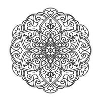 contorno mandala para colorante libro. decorativo redondo ornamento vector