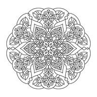 contorno mandala para colorante libro. negro y blanco mandala vector