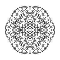 Mandala black and white coloring page vector illustration