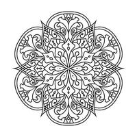 Mandala design for adult coloring page Vector mandala outline design