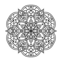 Outline mandala for coloring book. Black and white Mandala vector