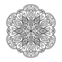 contorno mandala para colorante libro. decorativo redondo ornamento vector