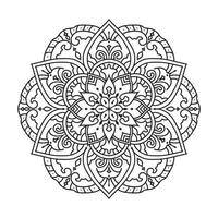 Mandala design for adult coloring page Vector mandala outline design