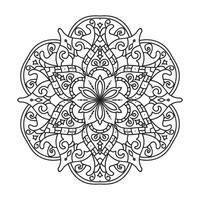 Mandala design for adult coloring page Vector mandala outline design