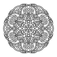 Mandala black and white coloring page vector illustration