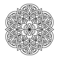 Mandala design for adult coloring page Vector mandala outline design