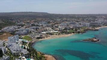 Cyprus coast with cliffs aerial view video