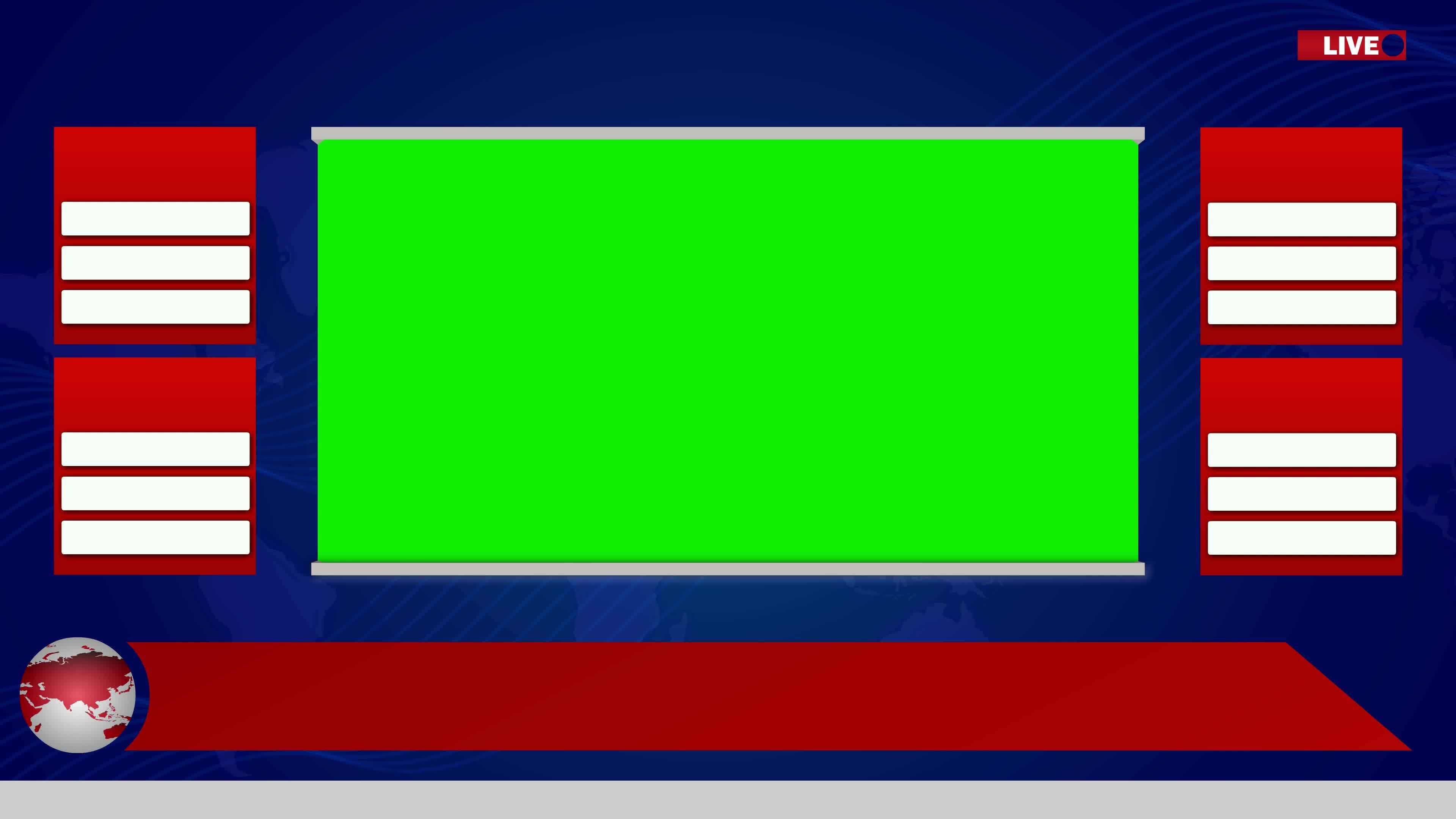 News lower third big display with animated earth blank text box 4k