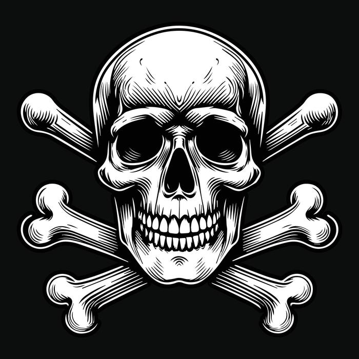 Skull With Bones Vector Art, Icons, and Graphics for Free Download