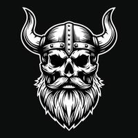 vikingos cráneo cabeza oscuro Arte estilo ilustración vector