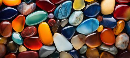 AI generated many colorful stones are arranged in a pile photo