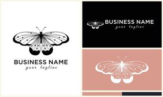 line art butterfly logo template vector